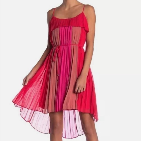 Adelyn Rae Pepper Pleated Colorful Dress Size M - Picture 1 of 10